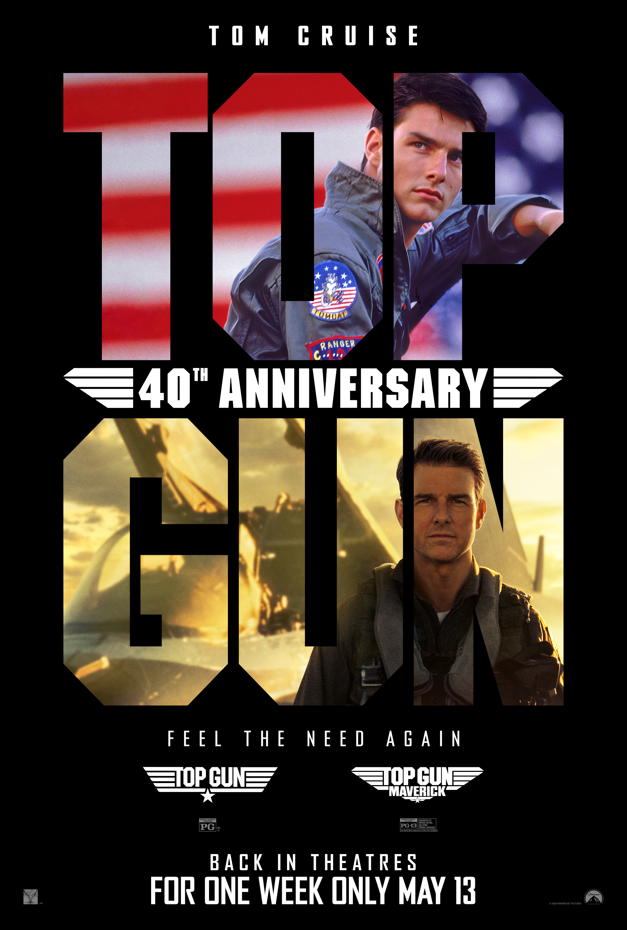 Top Gun 40th anniversary poster with a pilot and fighter jets, inspiring aviation science for kids at our science center